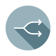 Two-way Arrow Symbol, Arrow Icon In Flat Long Shadow Style. One Of Web Collection Icon Can Be Used For UI, UX