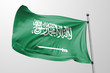Isolated Saudi Arabia Flag waving 3d Realistic Saudi Arabian Flag Rendered