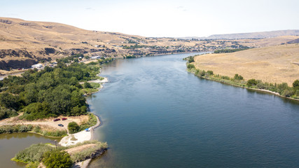 Naklejka na meble Aerial view of beautiful river landscape