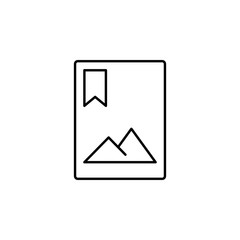 Poster - Photo mark sign icon. Element of image sign for mobile concept and web apps illustration. Thin line icon for website design and development, app development. Premium icon