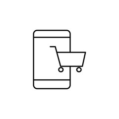 Poster - mobile app purchases icon. Element of commerce icon for mobile concept and web apps. Thin line mobile app purchases icon can be used for web and mobile