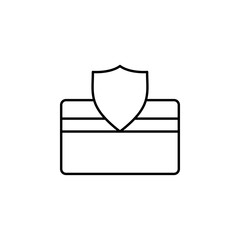 Poster - bank card protection icon. Element of commerce icon for mobile concept and web apps. Thin line bank card protection icon can be used for web and mobile