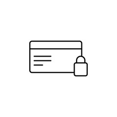 Poster - card protection icon. Element of electronic commerce icon for mobile concept and web apps. Thin line card protection icon can be used for web and mobile