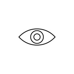 Poster - red eye. Element of photography icon for mobile concept and web apps. Thin line red eye can be used for web and mobile