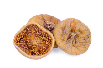 Wall Mural - dried figs fruit isolated on white background