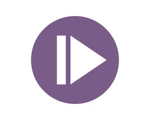 Canvas Print - purple play icon sign symbol logo vector image direction arrow