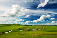 The Cloudscape And Summer Grassland Of Hulunbuir Of China.