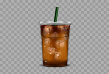 Iced Coffee Takeaway Cup With Isolated Background