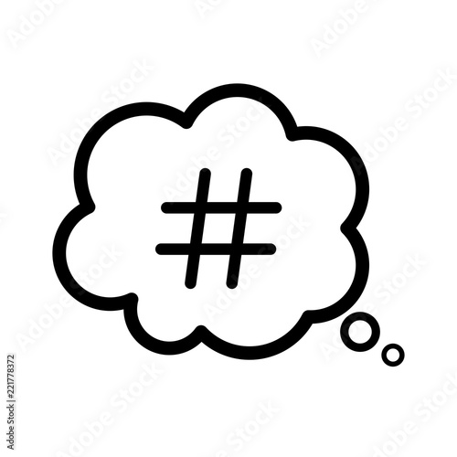 Hashtag Logo In Thought Bubble Icon Dream Bubble Symbol Icon Vector Buy This Stock Vector And Explore Similar Vectors At Adobe Stock Adobe Stock