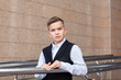 © rimmdream - Portrait of schoolboy in uniform near school