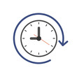 © aommaneesri - Clock line icon. Flat vector illustration on white background