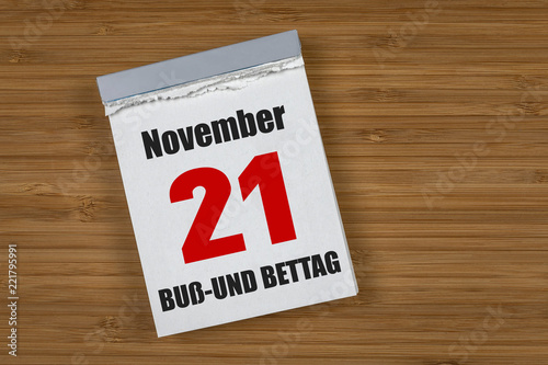 Buss Und Bettag 21 November Kalender Buy This Stock Photo And