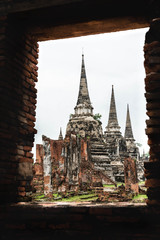 Canvas Print - The pagoda in Ayutthaya Historical Park.