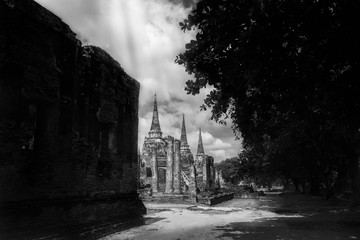 Canvas Print - The pagoda in Ayutthaya Historical Park.