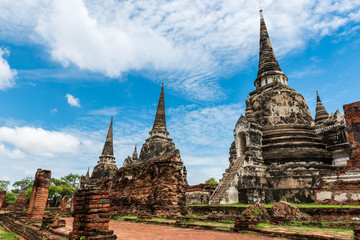 Canvas Print - The pagoda in Ayutthaya Historical Park.