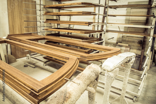 Wooden Door Frames In A Storehouse Paint And Varnish