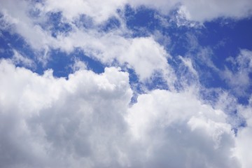 Wall Mural - fluffy white clouds with bright blue sky