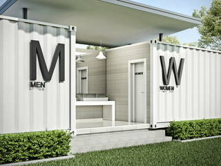 Container toilet exterior #2, 3D render