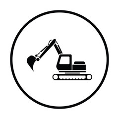 Canvas Print - Icon of construction excavator