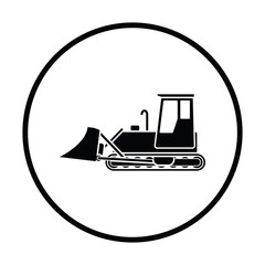 Canvas Print - Icon of Construction bulldozer