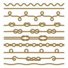 Wall Mural - Set of Rope and knots. Decorative elements. Vector illustration collection.