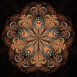 Beautiful Symmetrical fractal mandala, flower or butterfly, digital artwork for creative graphic design