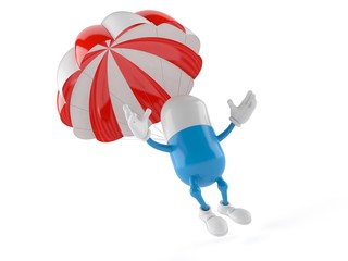 Poster - Pill character with parachute