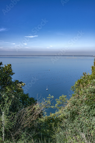 Fotografie, Obraz Penisola di Grado e golfo di Trieste con barche a vela - panorama friuliano