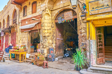 Sticker - The stores in old Cairo, Egypt