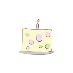 Sticker - Cake icon. Element of mother day icon for mobile concept and web apps. Colored Cake icon can be used for web and mobile