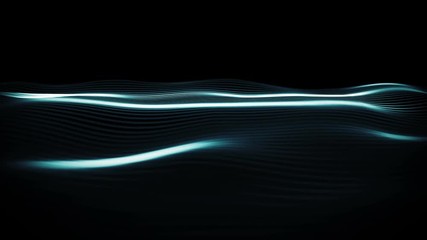 Poster - Digital waves in a cyber space. Abstract surface background with smooth motion. Seamless loop.