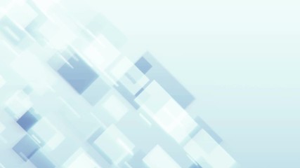 Poster - Light abstract background with square particles moving in clean shiny space. Corporate template for business presentation. Seamless loop.