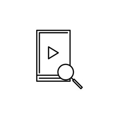 Poster - search video files icon. Element of seo and online marketing icon for mobile concept and web apps. Thin line search video files icon can be used for web and mobile