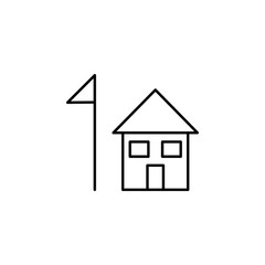 Poster - house icon. Element of education for mobile concept and web apps icon. Thin line icon for website design and development, app development. Premium icon
