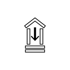 Poster - Bank down arrow icon. Element of finance for mobile concept and web apps icon. Thin line icon for website design and development, app development. Premium icon