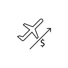 Poster - dollar rise icon. Element of finance for mobile concept and web apps icon. Thin line icon for website design and development, app development. Premium icon
