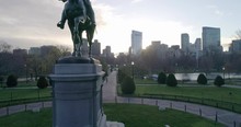 George Washington Statue At Boston Common Park