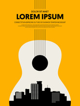 Music Festival Poster Design Template Modern Vintage Retro Style
