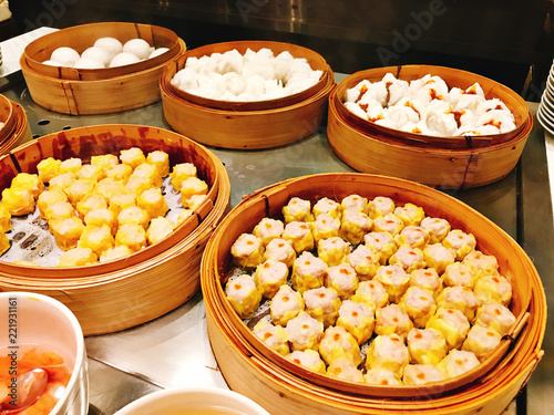 Fotografía Variety dim sum buffet of the hotel in Bangkok, Thailand.