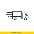 © Helen Creative - Delivery Truck (Pickup Box Car Delivery) Icon / Vector - In Line / Stroke Design