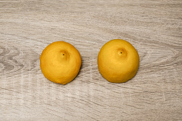 two half lemons on the table