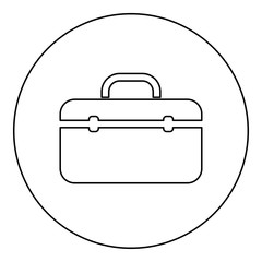 Tool box professional icon black color in round circle