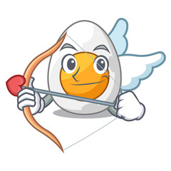 Poster - Cupid cartoon boiled egg sliced for breakfast