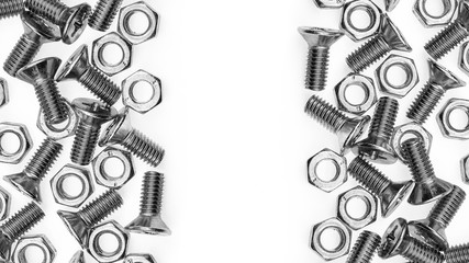 nuts and bolts isolated on white background