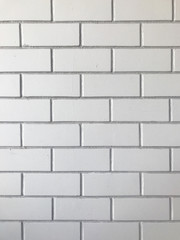 Fototapete - White brick wall pattern background.