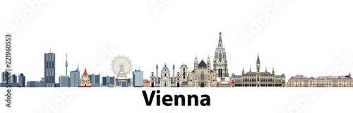 Photo Vienna vector city skyline