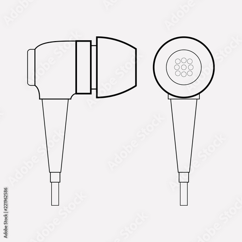Photo  Earphone icon line element