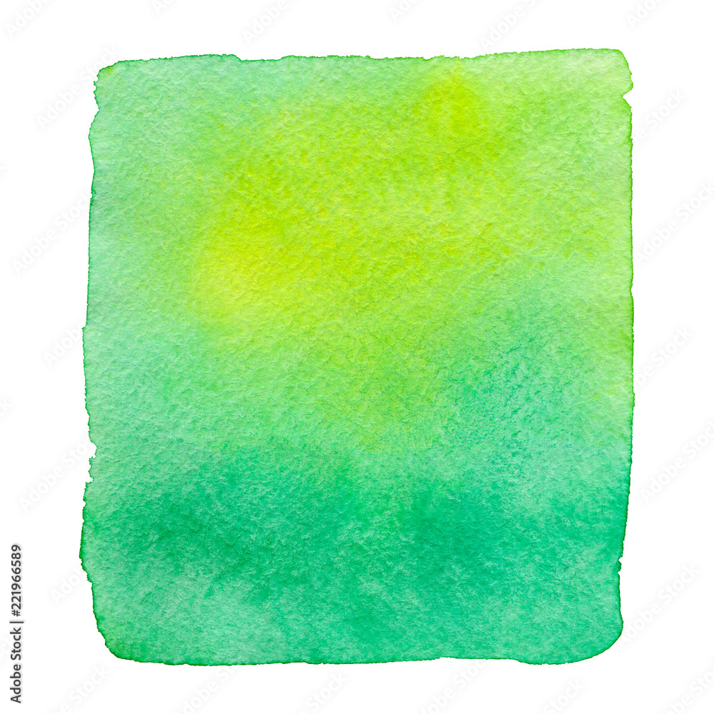 Light green watercolor paint background. Watercolor stain, smear ...