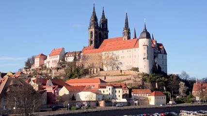 Canvas Print - Albrechtsburg castle autumn view in Meissen, Saxony, Germany