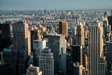  Cityscape view on downtown of Manhattan in New York City